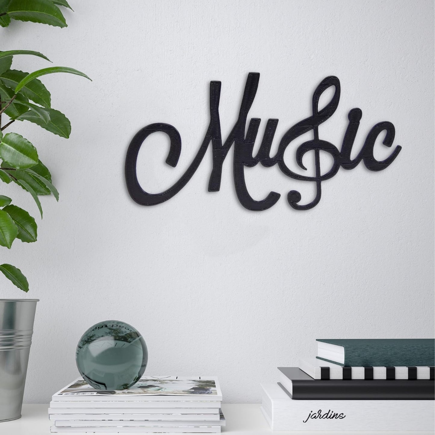 Bisamu Metal Music Note Wall Decor, Word Art Treble Clef, Black Music Wall Decor, Metal Music Word Art, Music Room Decor, Metal Music Art, Gift for Musicians (70 x 37cm (28 x 15 inches))